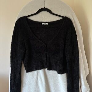 BB Dakota by Steve Madden Black Fuzzy Sweater